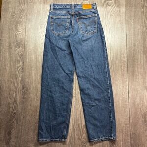 Levis Premium Dad Jeans Size 25 Medium Wash Straight Leg Denim Blue